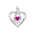 Серебряный Rhythm of Love Necklace with Created Ruby